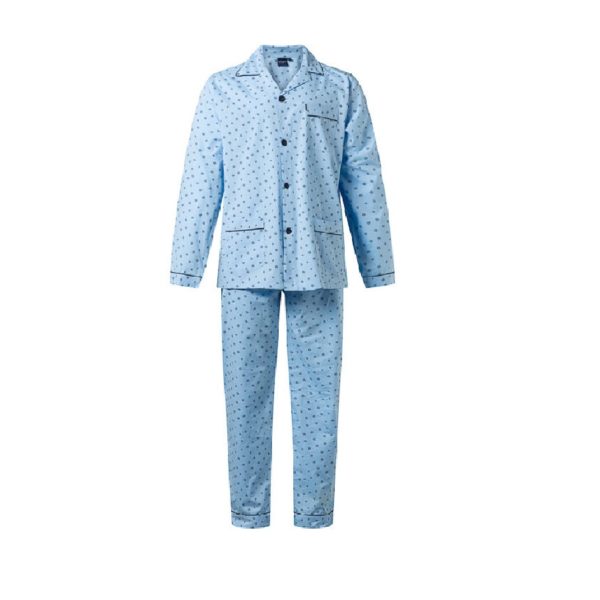 heren pyjama gentlemen porto katoen poplin 9426 blue